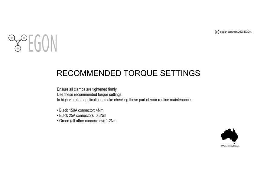 Recommended Torque Settings | EGON