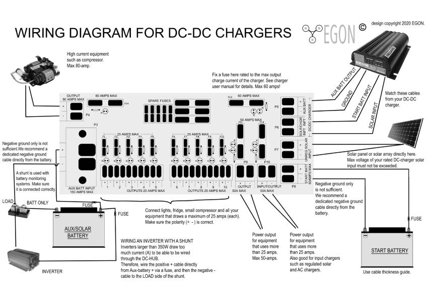 Wiring Diagram for DC-DC chargers | Egon